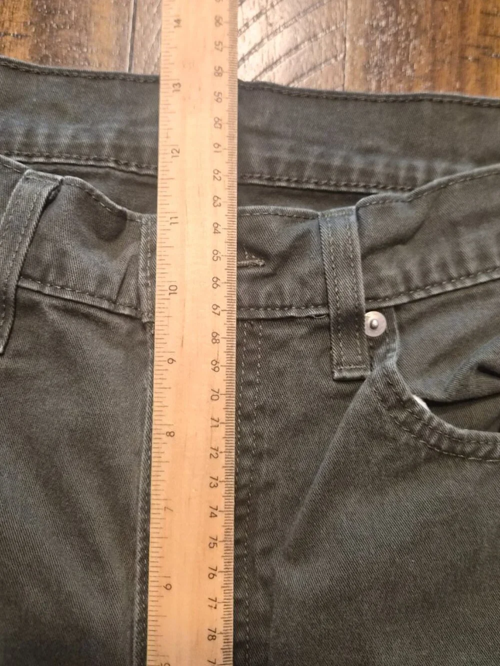 Levis 514 Jeans Mens Size 36x29 Green Regular Fit Straight Leg G764